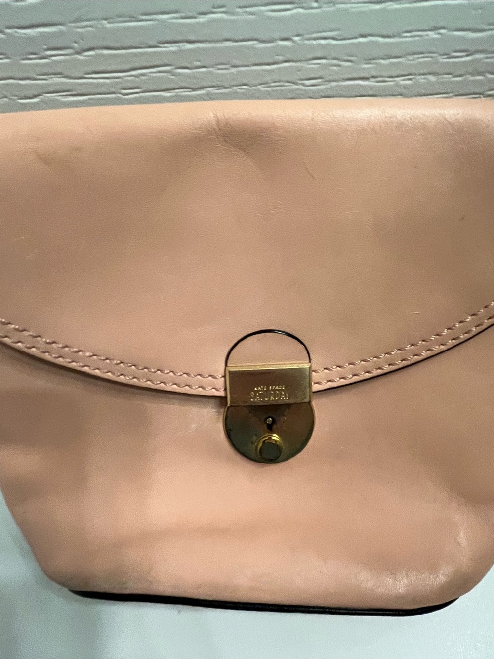 kate spade blush pink leather crossbody with gold-tone lock